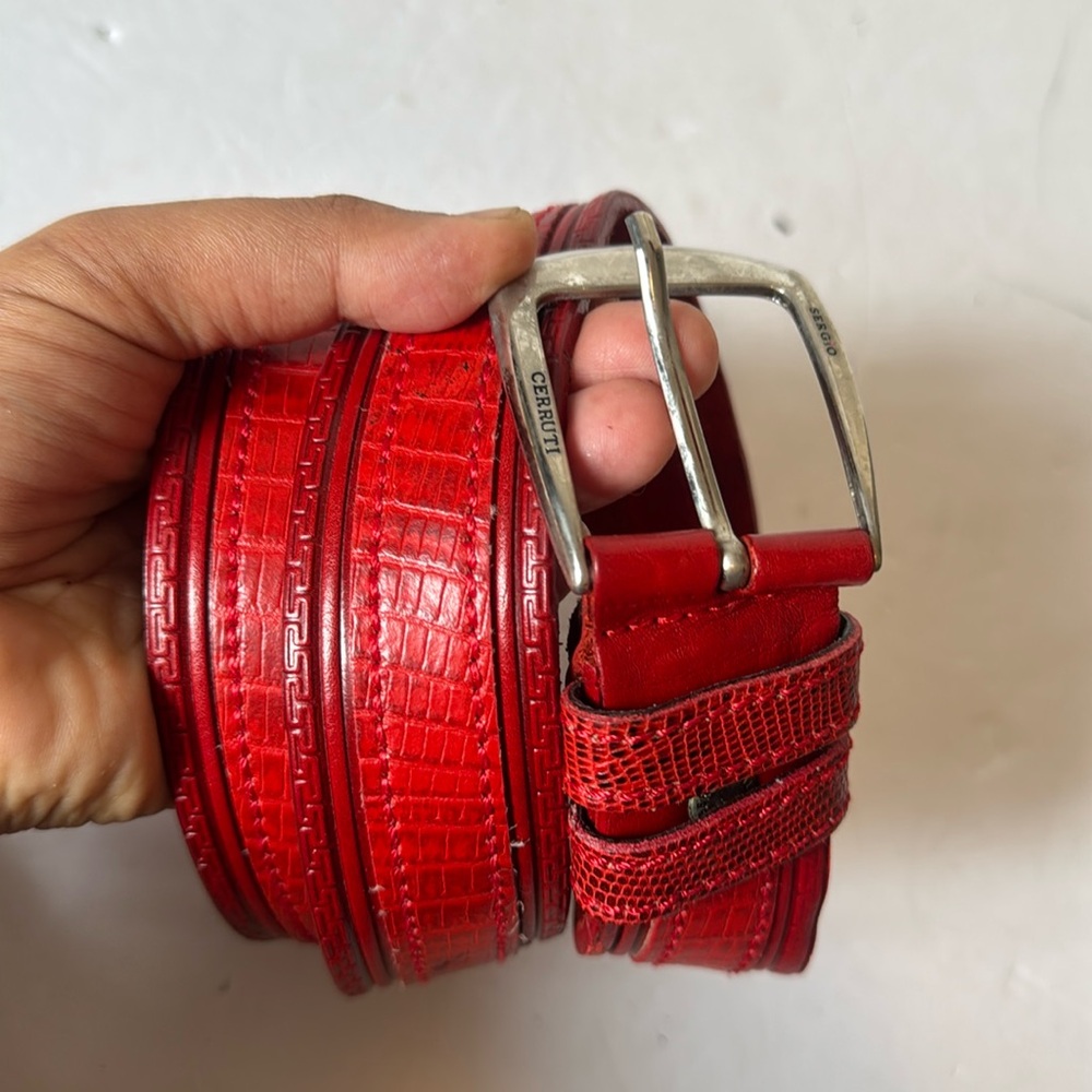 Vintage Sergio Cerruti Roma crocodile leather belt